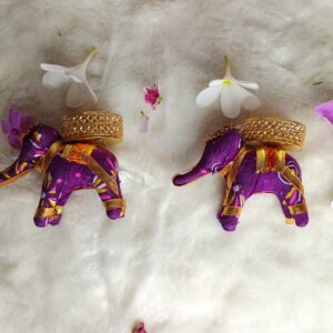 Handmade Tealight Elephant Diya Decorative Pair – Ethnic Home Décor & Wedding Gift