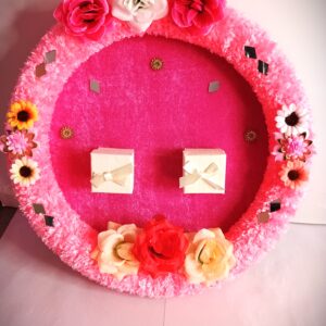 Cottage kart Handcrafted Floral Engagement Platter | Ring Ceremony & Wedding Gift Tray