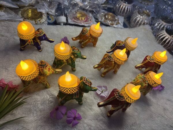 Handmade Elephant Decorative Set of 10– Ethnic Home Décor,Diwali & Wedding Gift - Image 2