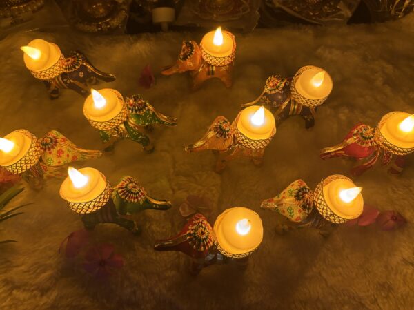Handmade Elephant Decorative Set of 10– Ethnic Home Décor,Diwali & Wedding Gift - Image 6