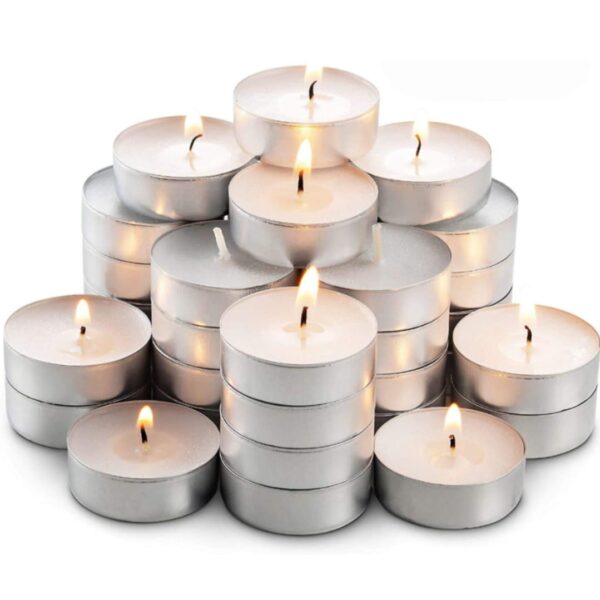 Cottagekart||Tealight Candles – Long-Lasting Unscented Wax Candles for Diwali, Puja & Home Décor||Pack of 50 Candles