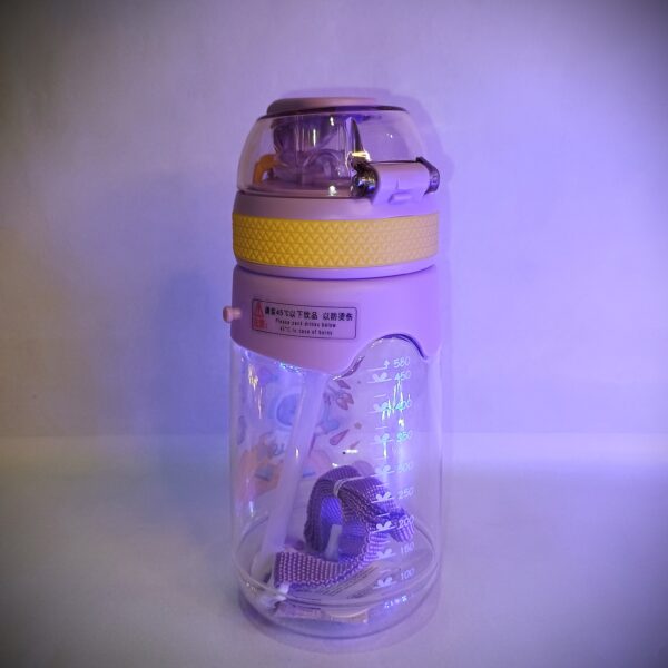 Cute Kids Water Bottle with Astronaut Design – BPA Free, Leak-Proof, Sipper Bottle for School & Travel (Purple, 600ml) - Image 3