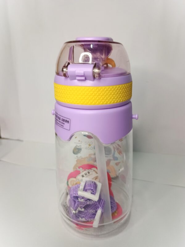 Cute Kids Water Bottle with Astronaut Design – BPA Free, Leak-Proof, Sipper Bottle for School & Travel (Purple, 600ml) - Image 7