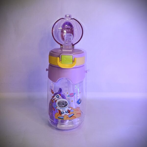 Cute Kids Water Bottle with Astronaut Design – BPA Free, Leak-Proof, Sipper Bottle for School & Travel (Purple, 600ml) - Image 9