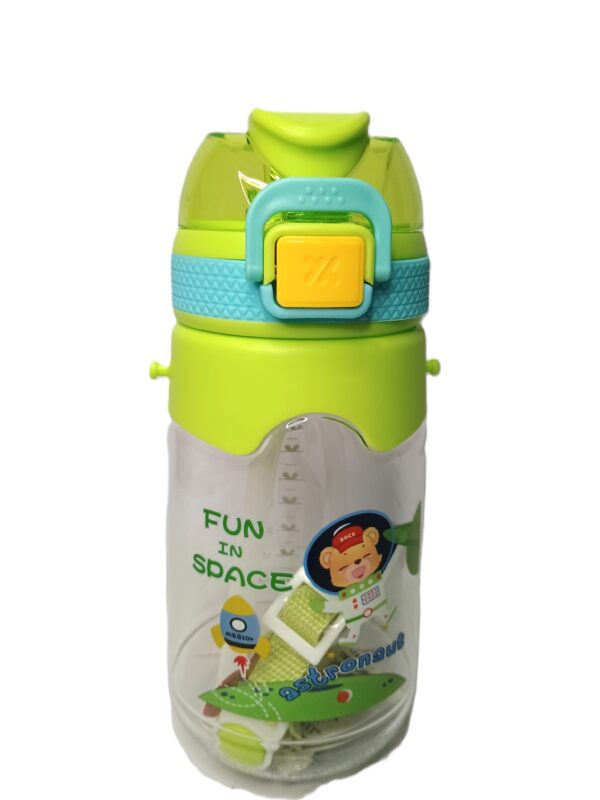 Cottagekart||Cute Kids Water Bottle with Astronaut Design – BPA Free, Leak-Proof, Sipper Bottle for School & Travel (Green, 600ml)