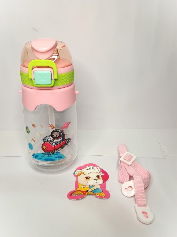 Cottagekart||Cute Kids Water Bottle with Astronaut Design – BPA Free, Leak-Proof, Sipper Bottle for School & Travel (Pink, 600ml) - Image 5