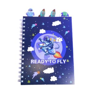 Cottagekart||Space Themed Notepad for Kids & Boys– Cute Spiral Diary, Stationery Gift for Boys, School & Personal Use