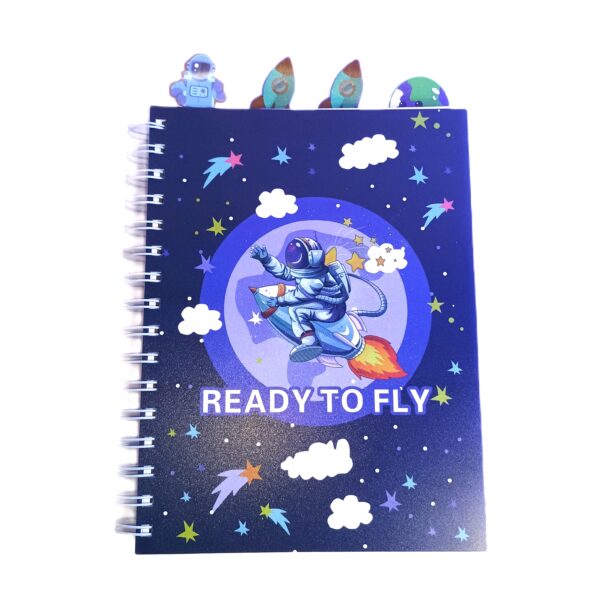 Cottagekart||Space Themed Notepad for Kids & Boys– Cute Spiral Diary, Stationery Gift for Boys, School & Personal Use