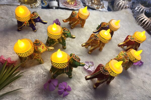 Handmade Elephant Decorative Set of 10– Ethnic Home Décor,Diwali & Wedding Gift