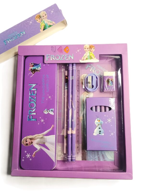 Cottagekart||Disney Frozen Stationery Set for Kids – Pencil Box, Crayons, Pencils, Scale, Eraser & Sharpener - Image 2