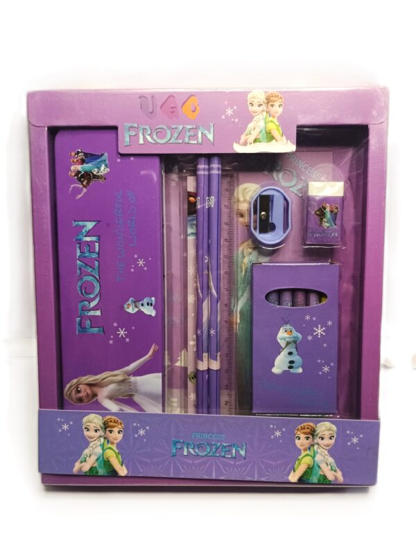 Cottagekart||Disney Frozen Stationery Set for Kids – Pencil Box, Crayons, Pencils, Scale, Eraser & Sharpener - Image 4
