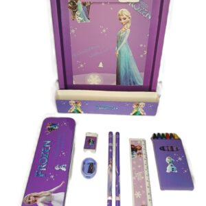 Cottagekart||Disney Frozen Stationery Set for Kids – Pencil Box, Crayons, Pencils, Scale, Eraser & Sharpener