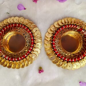 Cottage Kart|| Tealight Golden Coin  Diyas for Festive Decor – Elegant Candle Holders for Diwali &  Home Decor || Set Of 2