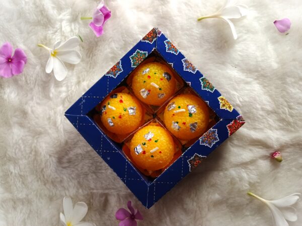 Cottagekart||Premium Laddoo Wax Candles – Decorative Festive Tealight for Home & Gifting ||Set Of 4