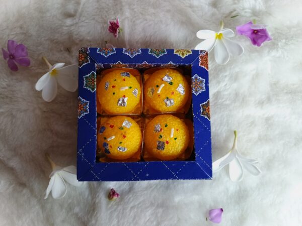 Cottagekart||Premium Laddoo Wax Candles – Decorative Festive Tealight for Home & Gifting ||Set Of 4 - Image 4