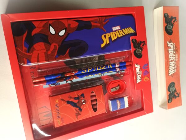 Cottagekart||Marvel Avengers Spider-man Stationery Set for Kids – Pencil Box, Crayons, Pencils, Scale, Eraser & Sharpener - Image 3