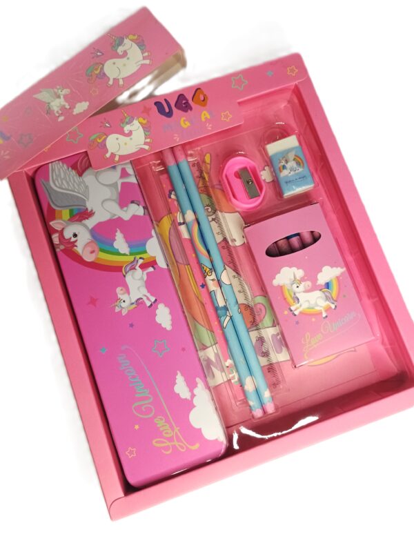 Cottagekart||Unicorn Themed Stationery Set for Kids – Pencil Box, Crayons, Pencils, Scale, Eraser & Sharpener - Image 5